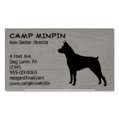 Miniatuur Pinscher Silhouet MinPin Houten Stijl Magnetisch Visitekaartje (Voorkant)