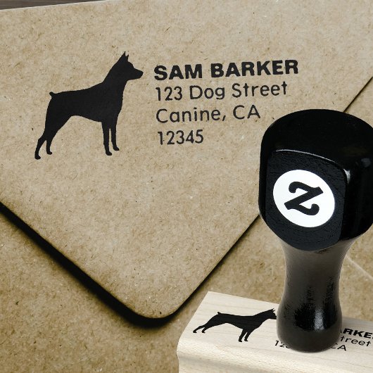 Miniatuur Pinscher Silhouet Retouradres Rubberstempel
