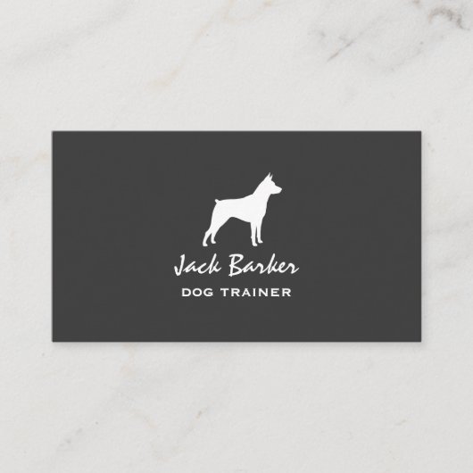 Miniatuur Pinscher Silhouet Visitekaartje (Voorkant)