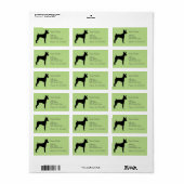 Miniatuur Pinscher Silhouette Etiket (Full Sheet)