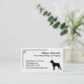 Miniatuur Pinscher Silhouette Visitekaartje (Staand voorkant)