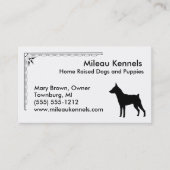 Miniatuur Pinscher Silhouette Visitekaartje (Voorkant)