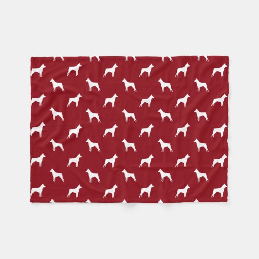 Miniatuur Pinscher Silhouettes MinPin Dogs Pattern Fleece Deken (Voorkant (Horizontaal))