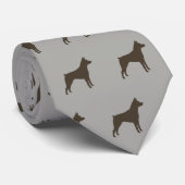 Miniatuur Pinscher Silhouettes Pattern MinPin Dogs Stropdas (Opgerold)