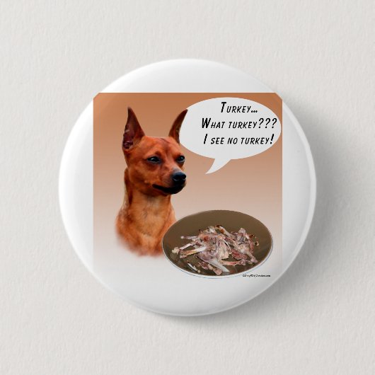 Miniatuur Pinscher Turkije Ronde Button 5,7 Cm (Voorkant)