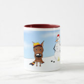 Miniatuur Pinscher Winter Scene Mok (Midden)