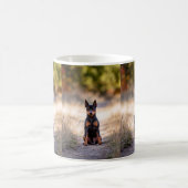 Miniatuur Pinscher Zittend Koffiemok (Center)