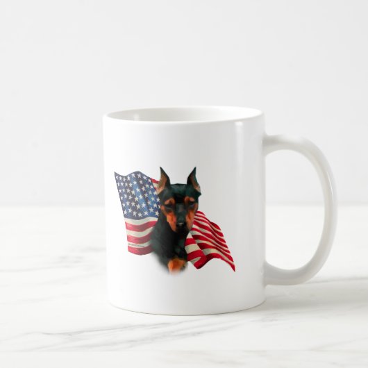 Miniatuur Pinscher (zwart) Vlag Koffiemok (Rechts)