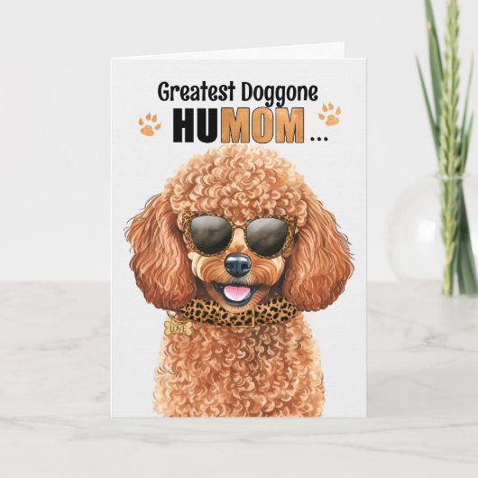 Miniatuur Podle Dog Greatest HuMOM Moederdag Feestdagen Kaart (Voorkant)