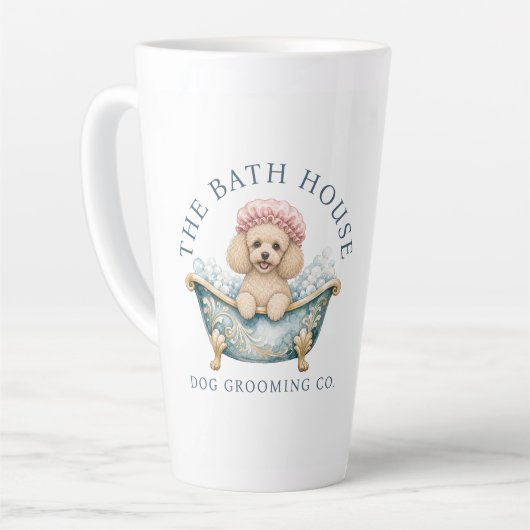 Miniatuur Poodle Hond Trimmer Latte Mok (Linkerhoek)