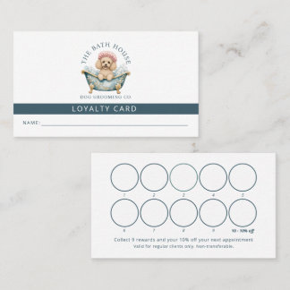 Miniatuur Poodle Hondenverzorging Loyalty Card Visitekaartje