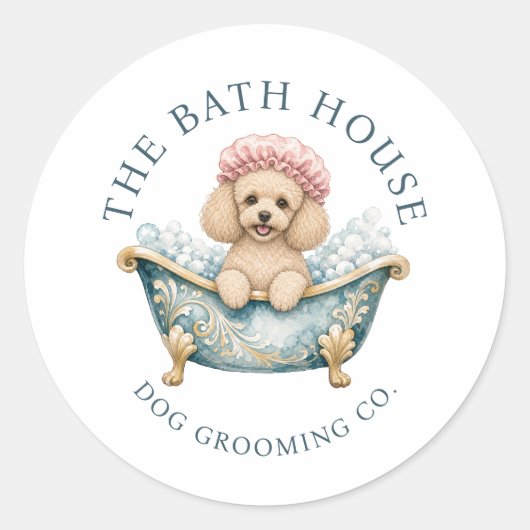 Miniatuur Poodle Hondenverzorging Sticker Vellen (Voorkant)