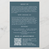 Miniatuur Poodle Hondenverzorgingsfolder - Teal Flyer (Achterkant)