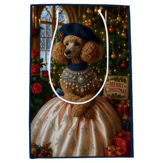 Miniatuur Poodle Vakantie  Medium Cadeauzakje (Voorkant)