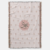 Miniatuur Rozen & Monogram Deken (Voorkant Verticaal)