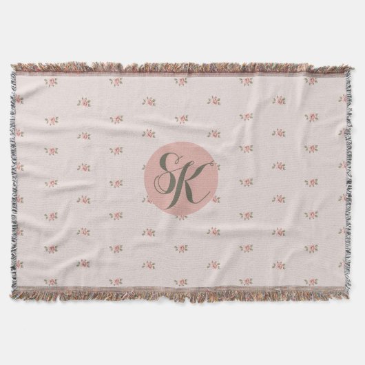 Miniatuur Rozen & Monogram Deken (Voorkant)