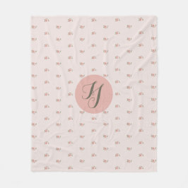 Miniatuur Rozen & Monogram Fleece Deken