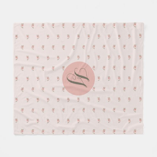 Miniatuur Rozen & Monogram Fleece Deken (Voorkant (Horizontaal))