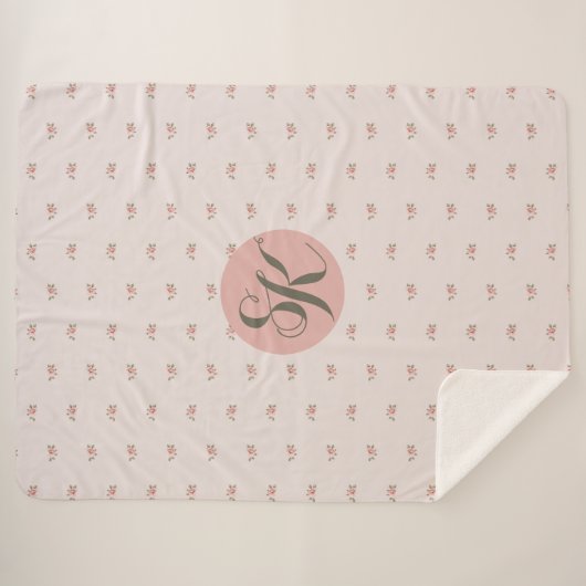 Miniatuur Rozen & Monogram Sherpa Deken (Voorkant (horizontaal))