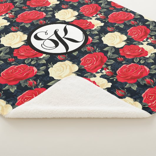 Miniatuur Rozen & Monogram Sherpa Deken (3/4)