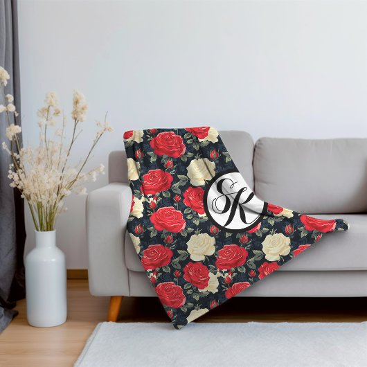 Miniatuur Rozen & Monogram Sherpa Deken