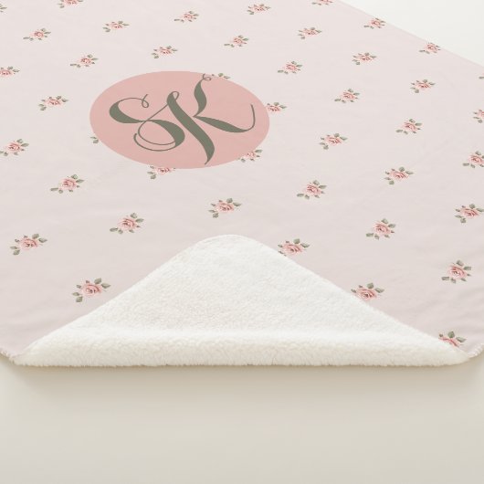 Miniatuur Rozen & Monogram Sherpa Deken (3/4)