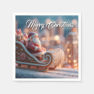 Miniatuur Santa in Gingerbread Sleigh Servet
