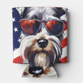 Miniatuur Schnauzer 4 juli Onafhankelijkheidsdag Blikjeskoeler (Achterkant)