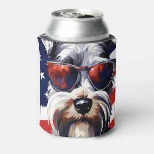Miniatuur Schnauzer 4 juli Onafhankelijkheidsdag Blikjeskoeler