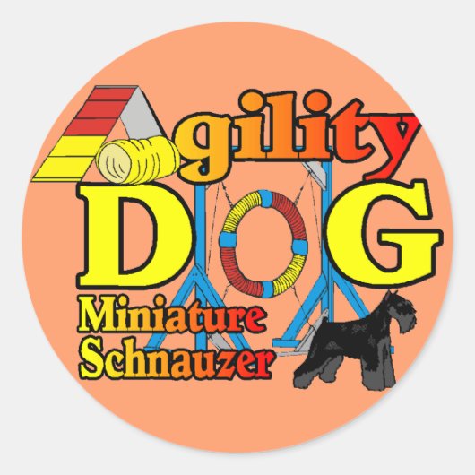 Miniatuur_Schnauzer_Agility Ronde Sticker (Voorkant)
