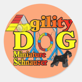 Miniatuur_Schnauzer_Agility Ronde Sticker