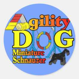 Miniatuur_Schnauzer_Agility Ronde Sticker