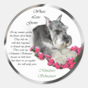 Miniatuur Schnauzer Art Gifts Ronde Sticker