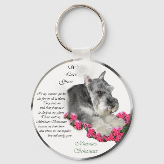 Miniatuur Schnauzer Art Gifts Sleutelhanger (Voorkant)
