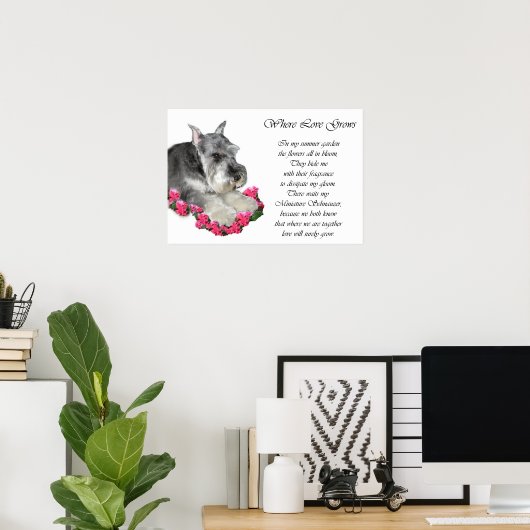 Miniatuur Schnauzer Art Print (Thuiskantoor)