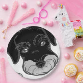 miniatuur schnauzer black en Silver peking Papieren Bordje (Feest)