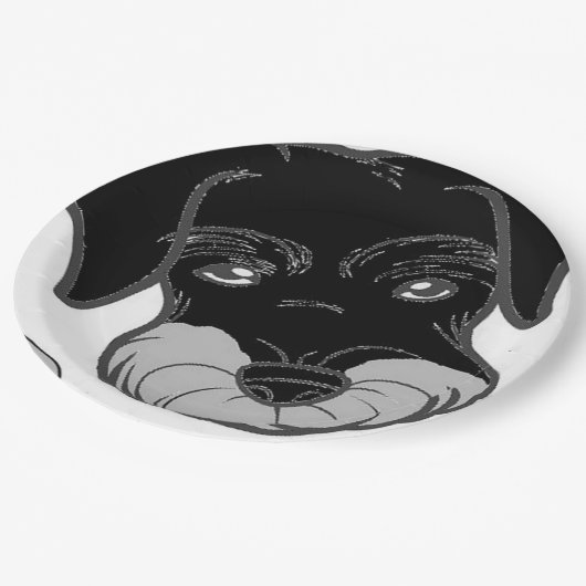 miniatuur schnauzer black en Silver peking Papieren Bordje (Gekanteld)