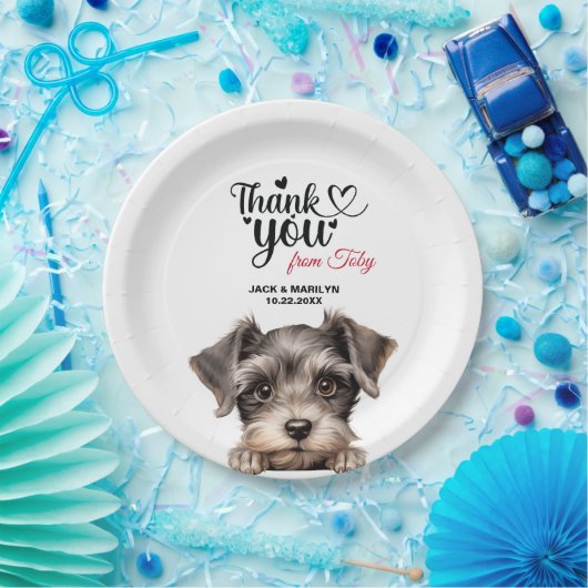 Miniatuur Schnauzer Bruiloft Dank u Papieren Bordje (Feest)