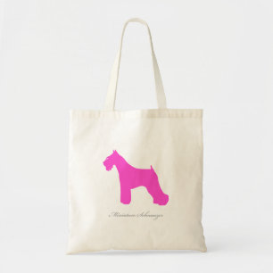 Miniatuur Schnauzer Canvas tas (roze silhouet)