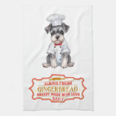 Miniatuur Schnauzer Chef Baking Gingerbread Theedoek (Verticaal)
