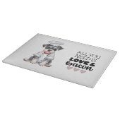 Miniatuur Schnauzer Chef Love & Bacon Snijplank (Hoek)