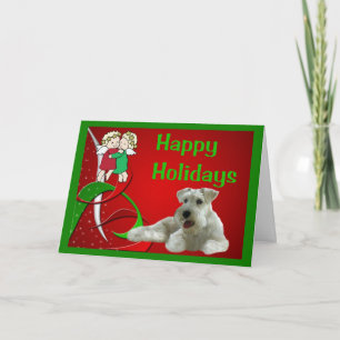 Miniatuur Schnauzer Christmas Kaart Little Angels