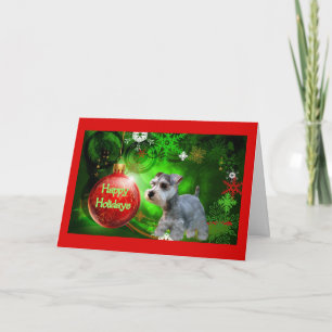 Miniatuur Schnauzer Christmas Kaart Prettige feest