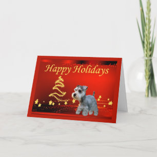 Miniatuur Schnauzer Christmas Kaart Stars
