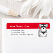 Miniatuur Schnauzer Cute Cartoon Tekening Etiket (Insitu)