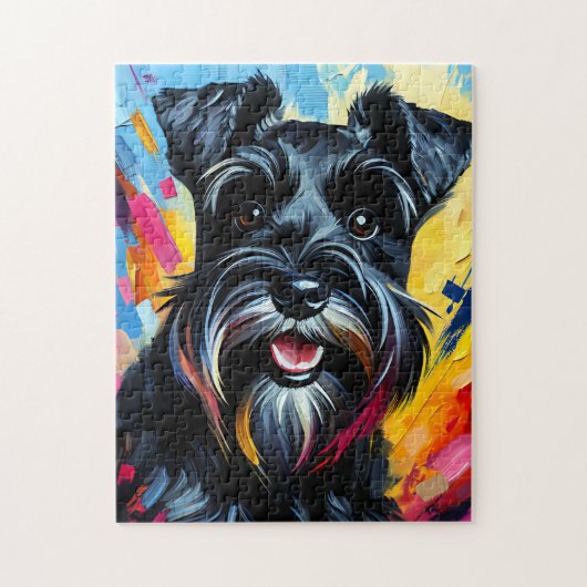 Miniatuur Schnauzer Dog Acryl Print Hondenliefhebb Legpuzzel (Verticaal)