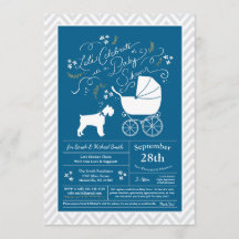 Miniatuur Schnauzer Dog Baby shower Blue Boy