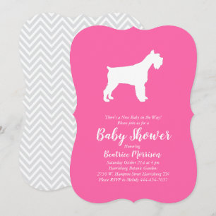 Miniatuur Schnauzer Dog Baby shower Girl Pink Kaart