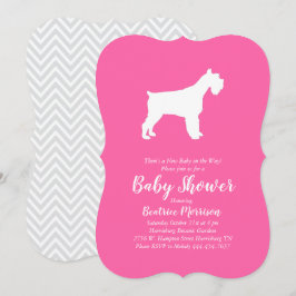 Miniatuur Schnauzer Dog Baby shower Meisje Roze Kaart