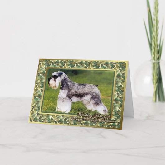 Miniatuur Schnauzer Dog Blank Christmas Kaart (Voorkant)
